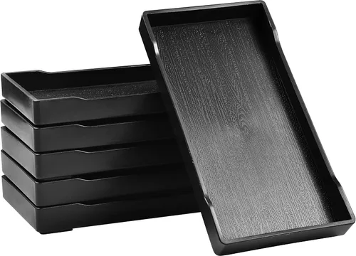 Miniatura 27 de Mini bandeja negra pequeña (8 x 4 pulgadas) para encimera de cocina, baño para artículos de tocador, accesorio de café, bar, condimentos