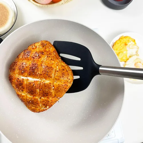 Miniatura 5 de KLAQQED Juego de 3 espátulas de silicona resistentes al calor para utensilios de cocina antiadherentes, espátulas de plástico para wok, espátula