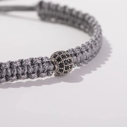 Miniatura 9 de Juego de pulseras de cuentas para hombre de 0.315 in y 0.157 in de piedras preciosas curativas trenzadas con dije de circonita cúbica, pulsera