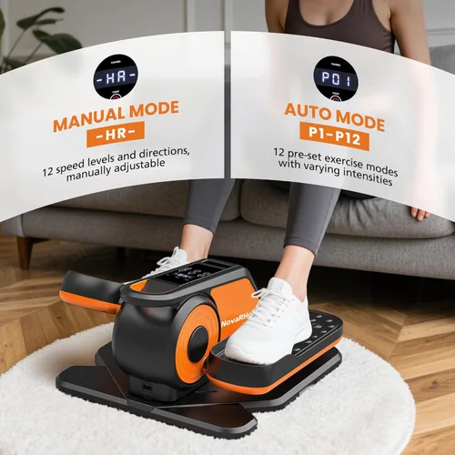 Miniatura 5 de Máquina elíptica para debajo del escritorio, silenciosa y portátil, ejercitador de pedal sentado con control remoto, máquina eléctrica de bajo
