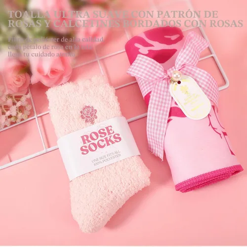 Miniatura 8 de Set de regalo de regalo de color rosa para mujer, caja de regalo de cumpleaños rosa para mujeres, cesta de regalo de spa para mamá, hermana, mejor