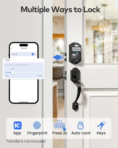 Miniatura 8 de TEEHO TE012W - Cerradura inteligente WiFi, cerradura de puerta con huella dactilar con Wi-Fi incorporado, cerradura inteligente sin llave