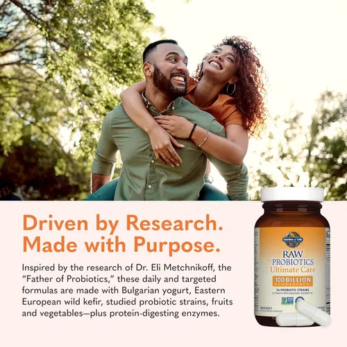 Miniatura 6 de Garden of Life Probióticos para mujeres y hombres - Probióticos crudos Ultimate Care 100 mil millones de UFC Suplemento probiótico, Probiótico