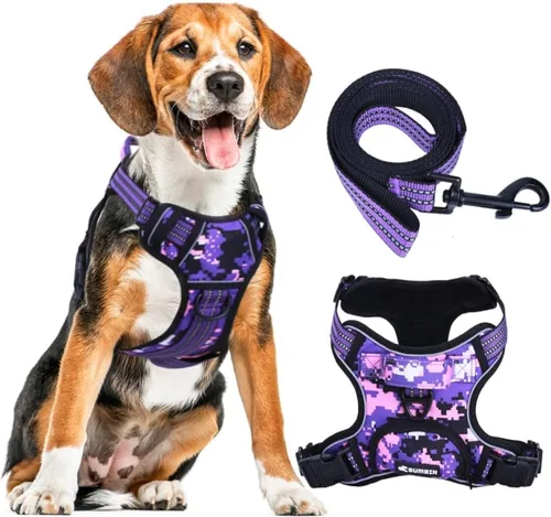 Miniatura 11 de Arnés sin tirones para perros pequeños, ajustable sin estrangulamiento, chaleco para mascotas con correa para perro, arnés reflectante inteligente