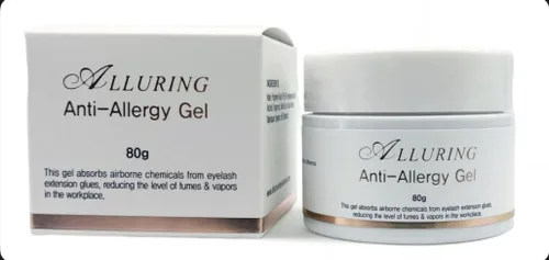 Alluring Gel antialérgico para pestañas refrescante, absorbe el humo y el olor del adhesivo de pestañas, menos picazón, adecuado para pestañas