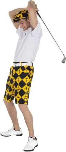 Miniatura 3 de Royal & Awesome Pantalones cortos de golf para hombre, pantalones cortos de golf locos para hombres, pantalones cortos a cuadros para hombre