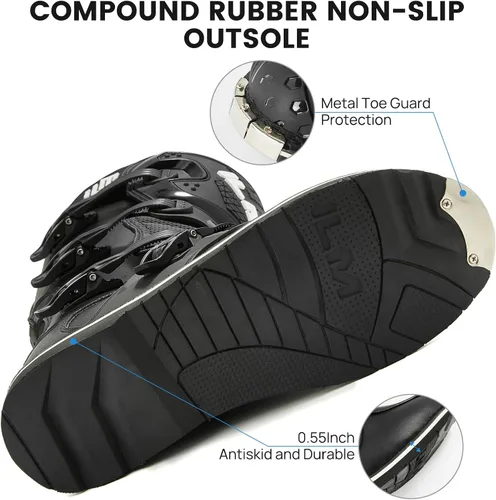Miniatura 5 de ILM Botas de motocicleta impermeables ATV Motorcross Dirt Blike para hombres, modelo MX3 negro (black-adult)