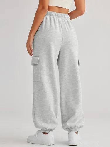 Miniatura 3 de AUTOMET Pantalones deportivos tipo cargo para mujer, de gran tamaño, de forro polar, trajes de moda de otoño, ropa Y2K 2023 con bolsillos