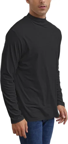Miniatura 3 de Camisetas casuales de cuello alto falso para hombre, manga larga, térmicas, elásticas, básicas, ligeras, camisetas