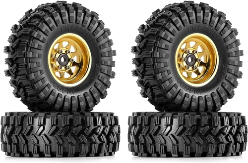 Miniatura 8 de Juego de ruedas Beadlock de 1.0 - 3.78 mm de desplazamiento para coche de oruga RC 1/18 1/24 Axial AX24 SCX24 FMS FCX24 TRX4M, Negro (W1004-T1014)