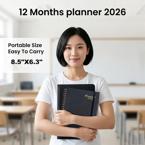 Miniatura 2 de Daily Planner 2026,Jan 2026-Dec 2026,Weekly & Monthly Planner,Calendar Planner 2026 with Tabs Personal Notebook for Work or Home,6.3"x 8.5",Thicker