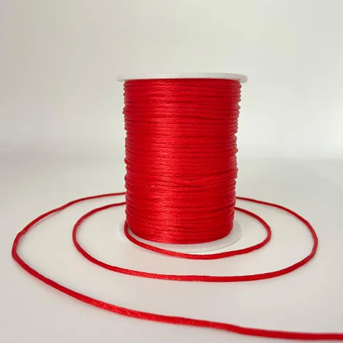 2 mm 330 Pies de Cordón de Nylon Satinado para Hacer Joyería, Pulseras, Collares, Hilo para Enhebrar, Rattail, Macramé, Kumihimo, Nudo Chino,