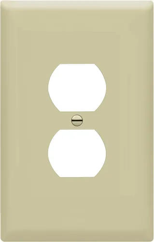 Miniatura 40 de ENERLITES Placa de pared de salida de receptáculo dúplex de tamaño mediano, placas de cubiertas de toma de corriente, tamaño medio de 1 banda, 4.88