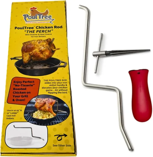 Asador de varillas penetradoras de pollo - para carne jugosa y piel crujiente - para parrilla, horno y ahumador - Estilo asador sin hilar - Cocinar