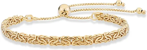 Miabella Pulsera de plata de ley 925 italiana de 0.157in bizantina ajustable Bolo cadena de eslabones para mujer, hecha a mano en Italia, Plata de