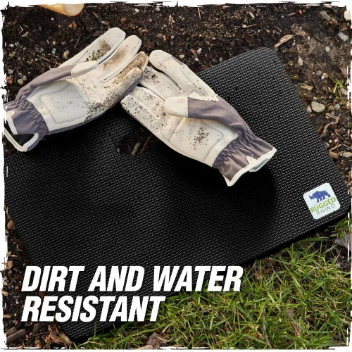 Miniatura 4 de RUGGED RHINO Rodilleras gruesas absorbentes de golpes, soporta hasta 300 libras, protege las rodillas de superficies de hormigón duro, para Negro