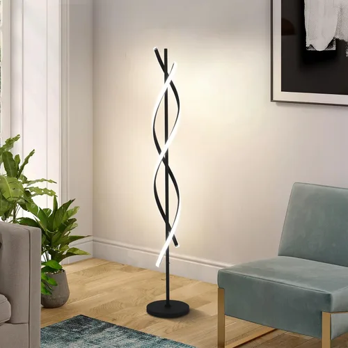 Miniatura 8 de ADISUN Lámpara de pie LED de 40 W, lámpara de pie alta en espiral con control remoto e interruptor de pie, regulable, cambio de color, moderna luz