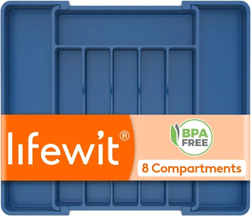 Miniatura 28 de Lifewit Organizador de cajones de cubiertos, bandeja expandible para utensilios de cocina, soporte para vajilla y cubiertos libre de BPA