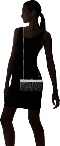 Miniatura 6 de Jessica McClintock Laura - Bolso de satén de diamantes de imitación con cadena cruzada
