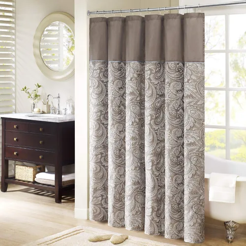 Cortina de regadera Jacquard de poliéster Aubrey Azul