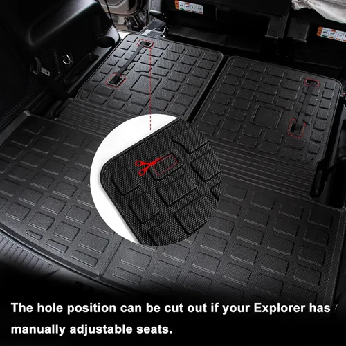 Miniatura 8 de Alfombrillas de Piso Compatibles con Ford Explorer 2020-2026 de 6 Asientos, Alfombrilla de Maletero, Forro de Carga TPE, Protector de Asiento