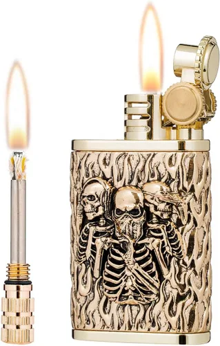 Miniatura 9 de 2 en 1 Lighetr - Encendedor permanente de queroseno con fósforo permanente (latón)