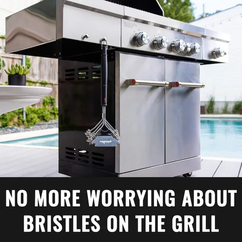 Miniatura 6 de Cepillo de parrilla Grillaholics para parrilla al aire libre - Cepillo de barbacoa seguro sin cerdas con raspador incorporado – El accesorio