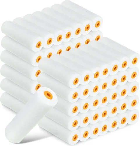 Nuogo 120 piezas de rodillo de pintura de espuma de 4 pulgadas, mini rodillo de espuma de alta densidad, herramienta de bordeadora de pintura para