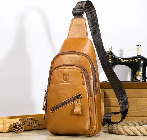 Miniatura 72 de LUKZIJAES Bolso bandolera de cuero genuino para hombre