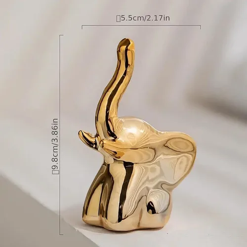 Miniatura 5 de Decoración del hogar para estantes, estatuas de elefante, 1 par, pequeños detalles decorativos para estantes, mesa de oficina, estantería