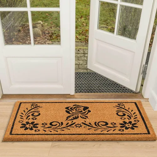 Miniatura 12 de LuxUrux Alfombra de Fibra de Coco de Bienvenida - Respaldo Extra Resistente, 17'' x 30'' Alfombra Natural para Puerta - Fácil de Limpiar, Hermoso