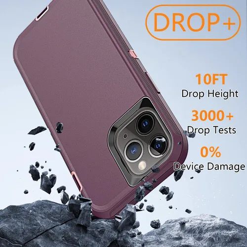 Miniatura 4 de YmhxcY Funda para iPhone 11 Pro, a prueba de golpes, a prueba de caídas, a prueba de polvo, a prueba de caídas, 3 capas, duradera, funda de teléfono