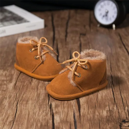 Miniatura 3 de Miamooi Botas de invierno para bebés, niños y niñas, para recién nacidos, cálidas, de forro polar, antideslizantes, con cordones, zapatos