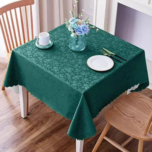 Miniatura 81 de Smiry Mantel cuadrado, mantel de vinilo resistente al agua, lavable, para cocina y comedor (azul bebé, 54 x 54 pulgadas)