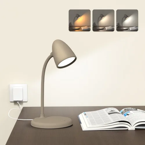Miniatura 9 de Lámpara LED de escritorio para oficina en casa, 3 colores de luz, lámpara de mesa, luz de lectura regulable para mesita de noche, lámpara