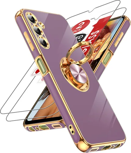 Miniatura 27 de LeYi Funda para Samsung Galaxy S22 Ultra con Soporte de Anillo Giratorio de 360°, Soporte Magnético con Patilla, Borde Protector Chapado en Oro Rosa