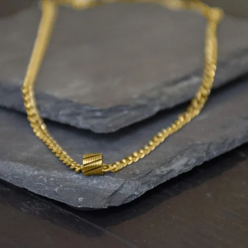 Miniatura 7 de Galis Classic Chains For Men - Cuban Link Chain with Small Bead Pendant, Diamond-Cut Stainless Steel, Waterproof Silver Plated Men's Necklace, Gold