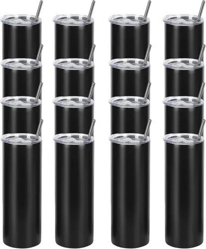 Miniatura 17 de Paquete de 4 vasos delgados de 20 onzas, juego de vasos delgados de acero inoxidable en caja de regalo individual, 20 onzas de capacidad, vaso