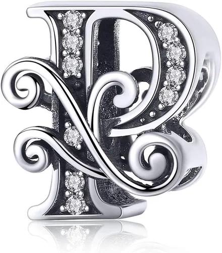 Miniatura 31 de BETTY&SARAH dije de plata esterlina 925 con forma de letra, para pulseras Pandora, letra del alfabeto, joya, regalo para mujer
