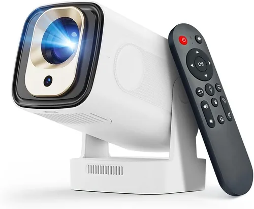 【Enfoque automático y 1080P】Mini proyector inteligente Magcubic con soporte 4K, proyector portátil con WiFi 6 y Bluetooth 5.4, altavoz de 5 W, Blanco