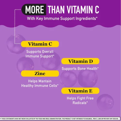 Miniatura 6 de Airborne - Gomitas de saúco + zinc y vitamina C para adultos, suplemento para fortalecer el sistema inmunológico con vitaminas D y zinc