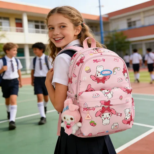 Miniatura 2 de Roffatide Mochila escolar de anime para niñas, con estampado de dibujos animados, casual, para estudiantes, mochila para laptop, mochila