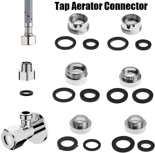 Miniatura 5 de 2 adaptadores de grifo de filtro de agua del grifo, adaptador de rosca de conector aireador de latón (hembra de 0.866 in a macho 0.866 in)