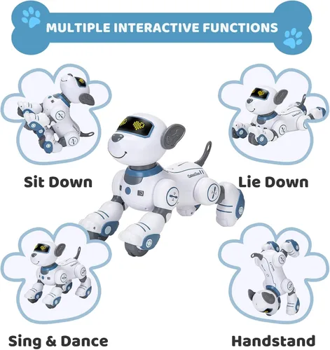 Miniatura 4 de Perro Robot de Juguete con Control Remoto: Perro Robótico Programable para Niños, Perro Robot Interactivo Inteligente, Mascota Robot que Baila