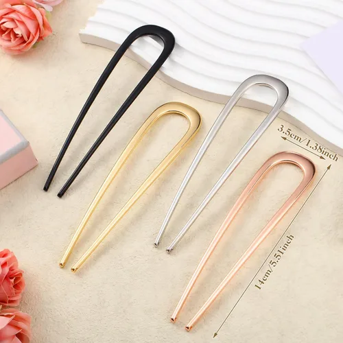Miniatura 4 de ProSuites 4 pinzas de pelo francés grandes para cabello largo, pinzas de metal en forma de U de 5.5 pulgadas adecuadas para mujeres, peinados