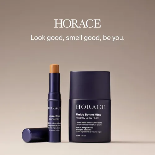 Miniatura 6 de HORACE Fluido de brillo saludable para hombres – Crema líquida teñida – Sombra universal para todo tipo de piel – 97% ingredientes naturales – Sin