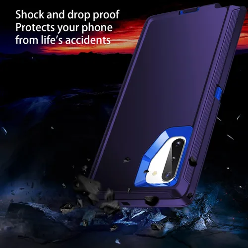 Miniatura 3 de Funda para Galaxy Note 10 Plus, a prueba de golpes, a prueba de caídas, a prueba de polvo, protección de cuerpo completo de 3 capas, funda rígida