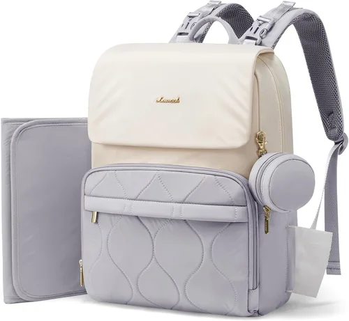 Miniatura 13 de LOVEVOOK Mochila para pañales, bolsas de viaje para bebés para niños y niñas, bolsa de pañales impermeable con cambiador