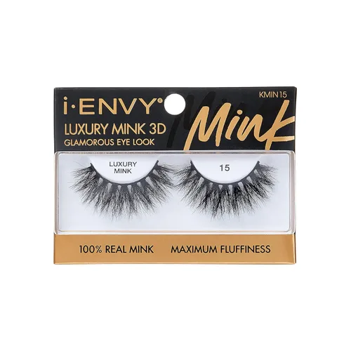 Miniatura 7 de i-ENVY - Pestañas postizas de lujo de la colección de visón, pestañas 100% de visón real, aspecto glamuroso, máxima esponjosidad, ángulo