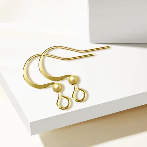 Miniatura 3 de 160 unidades/80 pares de ganchos para aretes chapados en oro de 14 quilates, hipoalergénicos, ganchos de pez con 100 piezas de silicona transparente